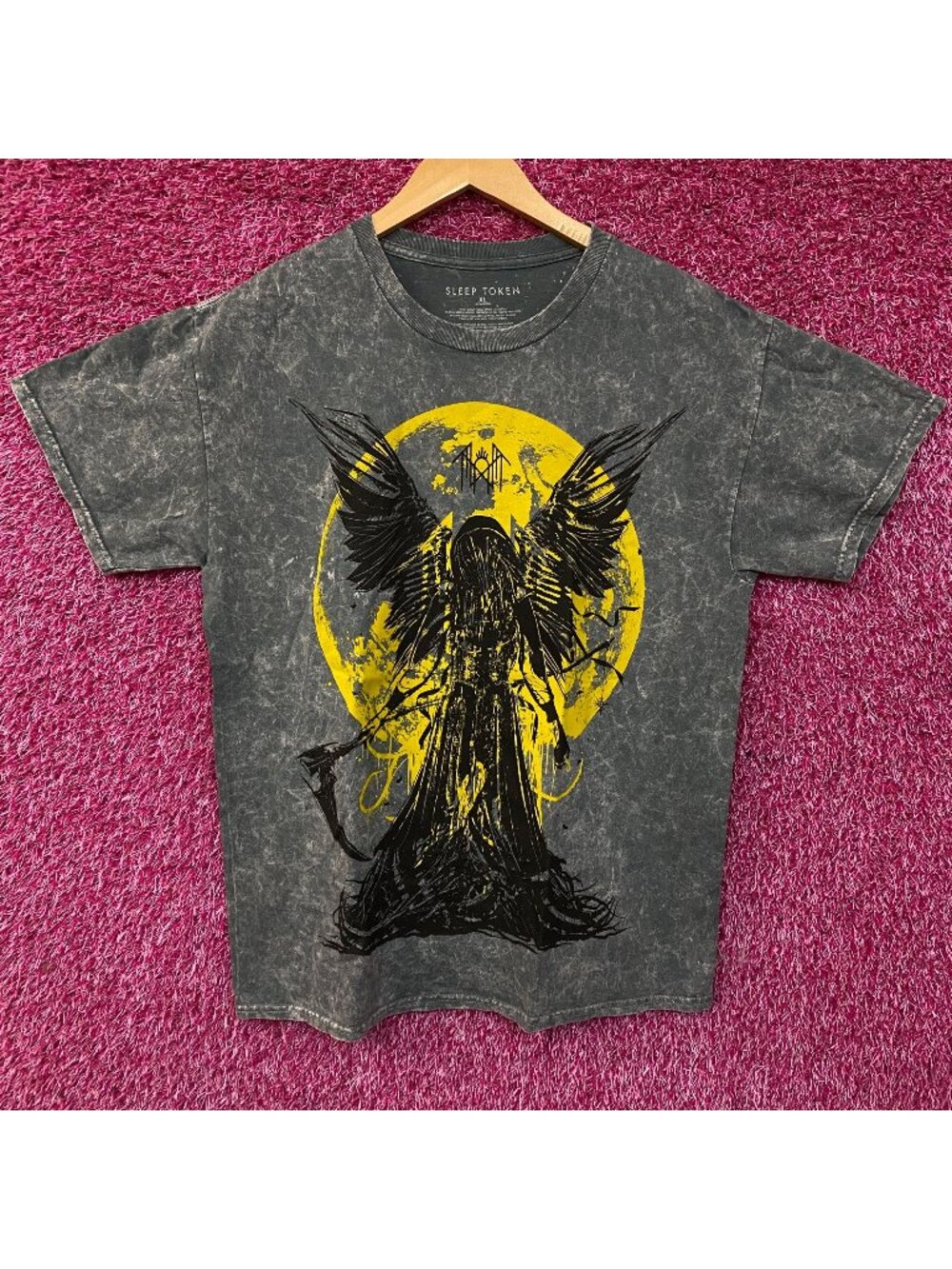 Sleep Token Take Me Back to Eden Reaper Angel Rock Band Mineral Wash T-Shirt XL